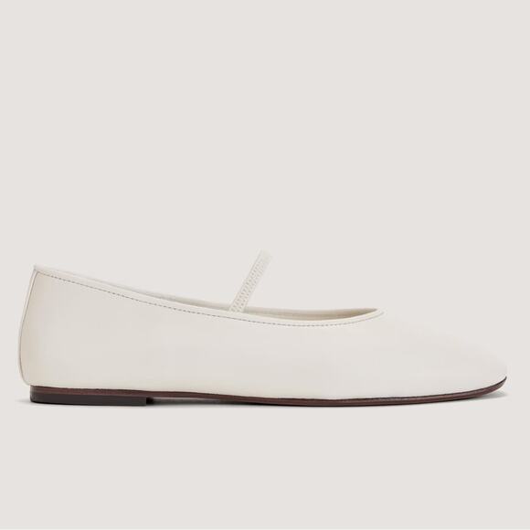 Everlane The Day Mary Jane Flats Size 10 Canvas White Leather Ballet Flats NEW - Picture 3 of 8